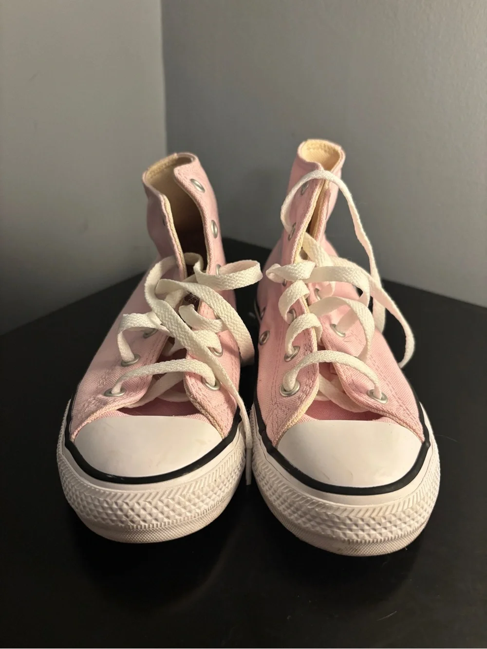 Chuck Taylor Converse High Top Sneakers - Pale Pink and White